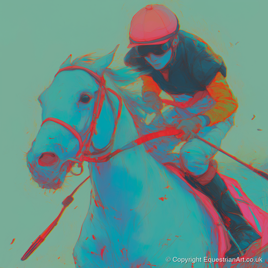 Electric Furlong - racing horse art print and canvas by Evelyn Banks A.I