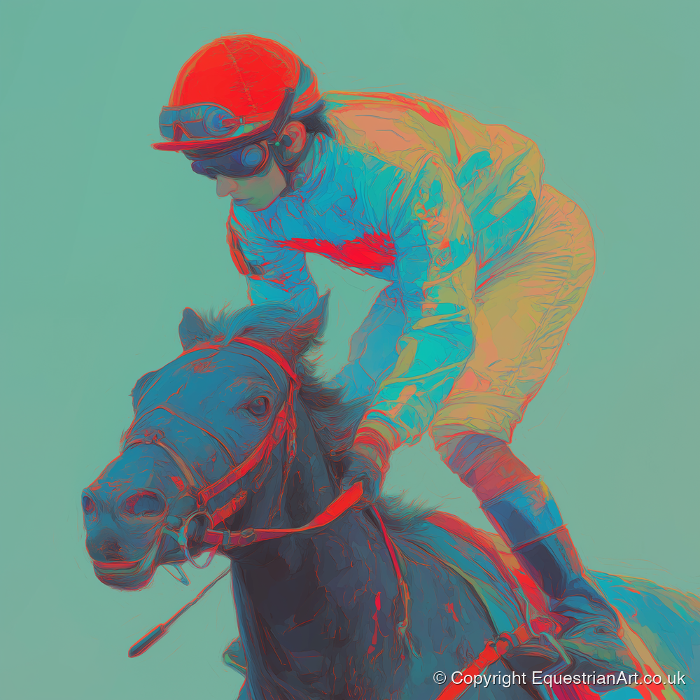 Electric Furlong - racing horse art print and canvas by Evelyn Banks A.I