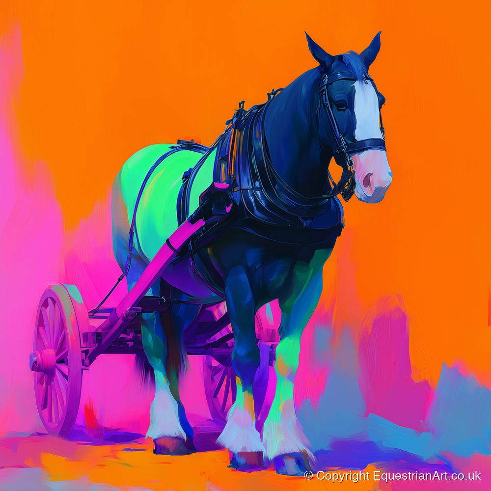 Electric Heavy Horse - working horse art print and canvas by Lucian Prescott A.I