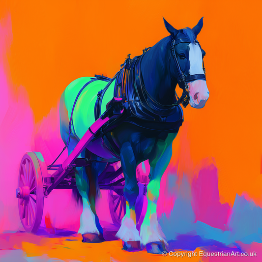Electric Heavy Horse - working horse art print and canvas by Lucian Prescott A.I