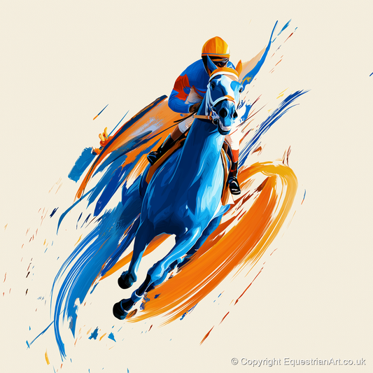 Electric Pace - racing horse art print and canvas by Winston Archer A.I