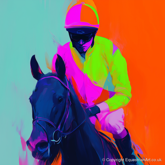 Electric Pace - racing horse art print and canvas by Lucian Prescott A.I