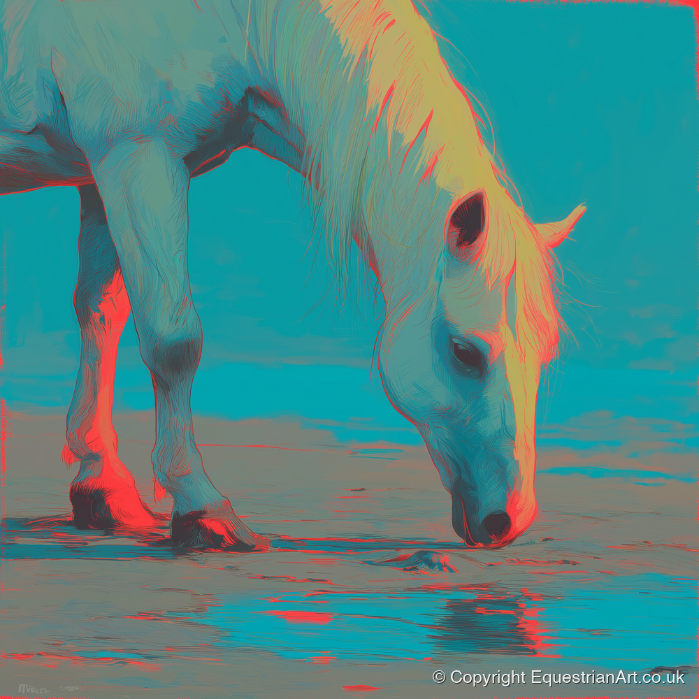 Electric Tide - horse landscape art print and canvas by Evelyn Banks A.I