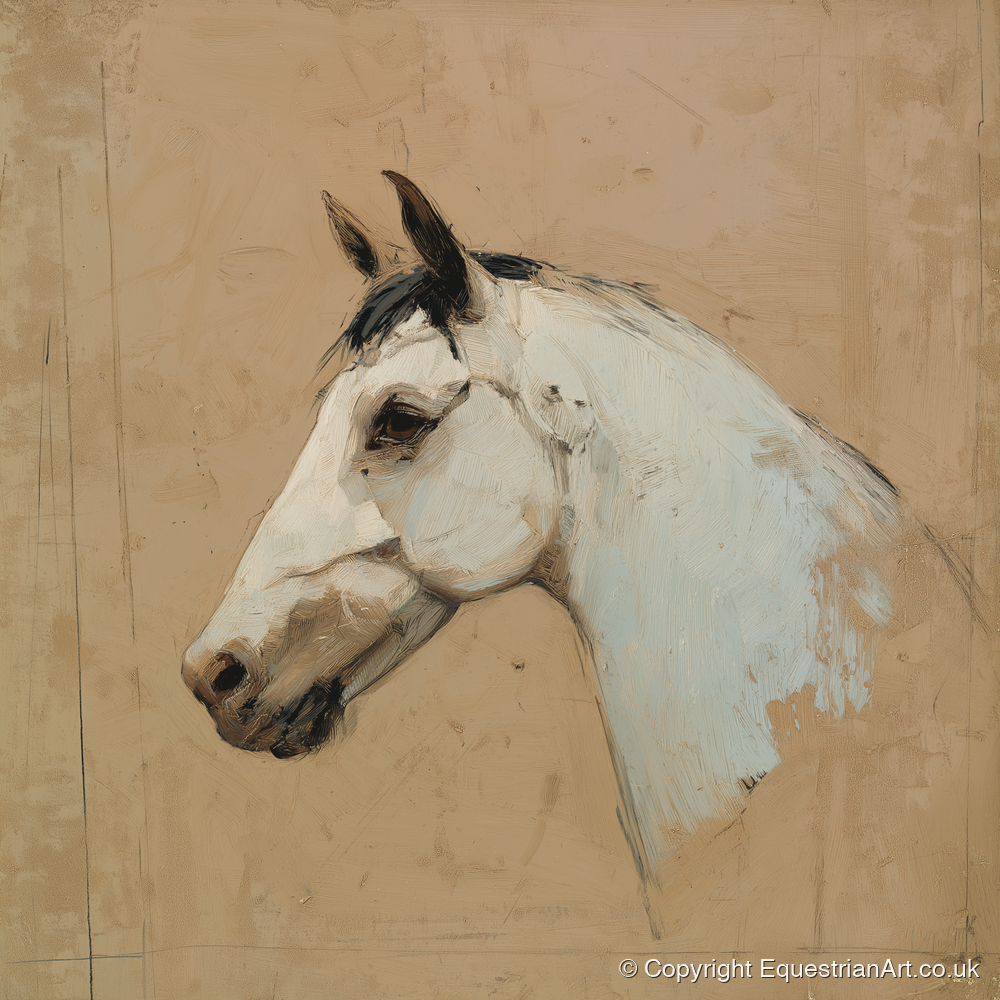 Elegance in Grey - horse portrait art print and canvas by Frederick Lowell A.I