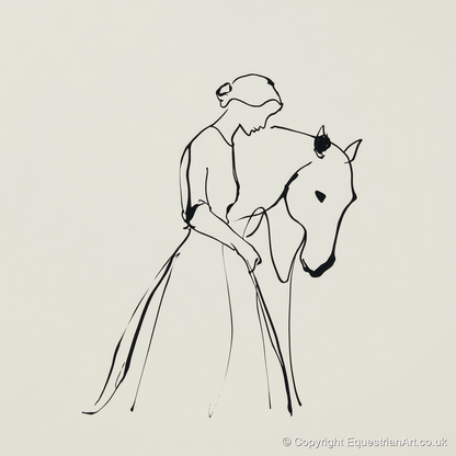 Elegant Connection - horse & rider art print and canvas by Penelope Fox A.I