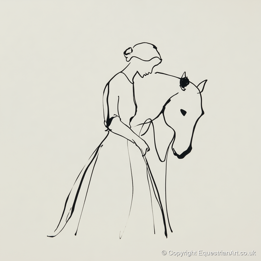 Elegant Connection - horse & rider art print and canvas by Penelope Fox A.I