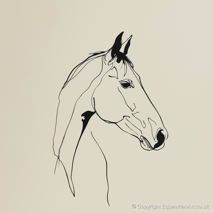 Elegant Equine Profile - horse portrait art print and canvas by Penelope Fox A.I
