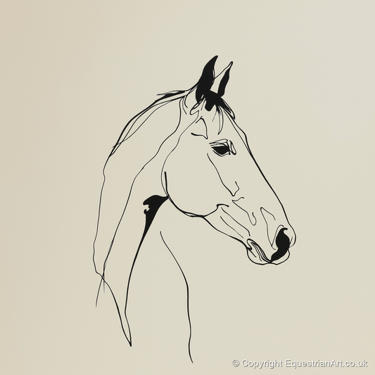 Elegant Equine Profile - horse portrait art print and canvas by Penelope Fox A.I