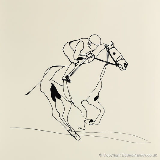 Elegant Racing Lines - racing horse art print and canvas by Penelope Fox A.I