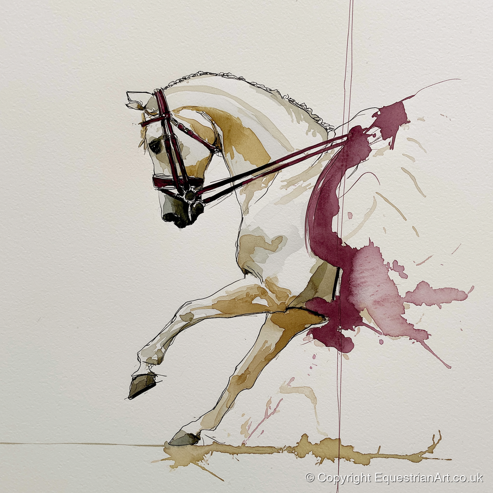 Elevated Rhythm - dressage horse art print and canvas by Edward Harrington A.I