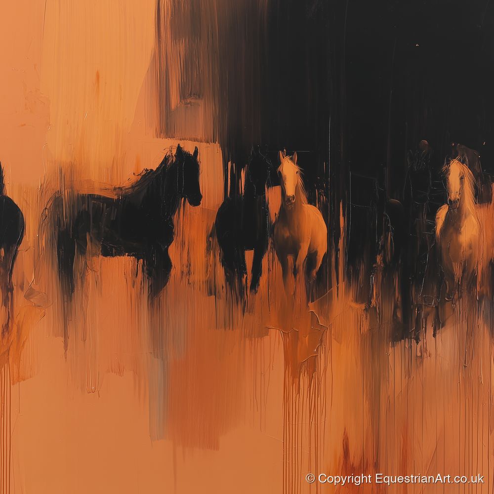 Ember and Shadow - wild horses art print and canvas by James Yarborough A.I