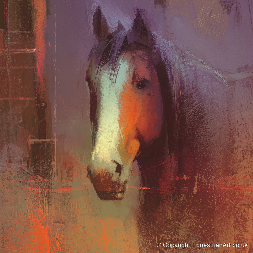 Ember and Violet Portrait - horse portrait art print and canvas by Rupert Kingsley A.I