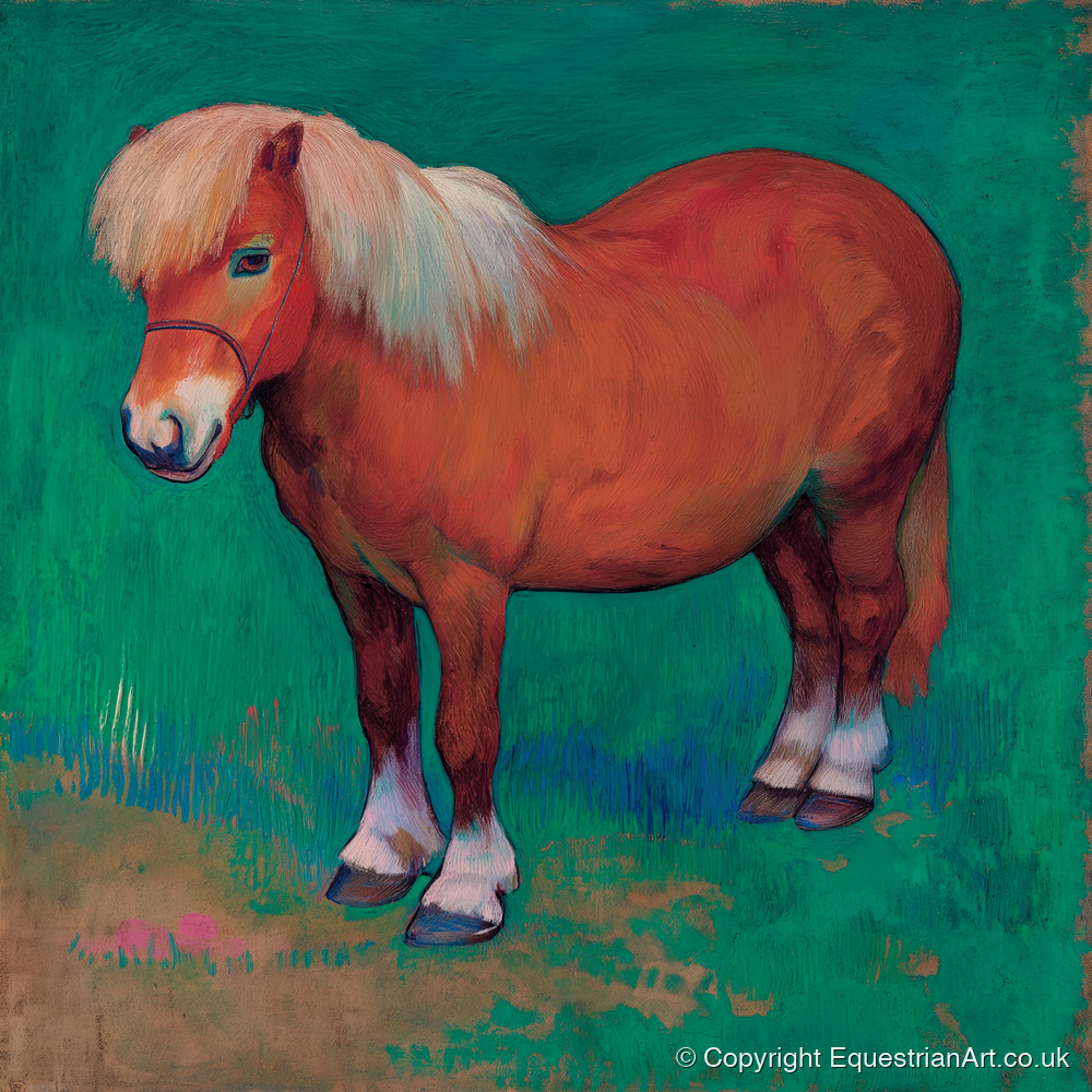 Emerald Chestnut Pony - horse breed art print and canvas by Lawrence Gable A.I