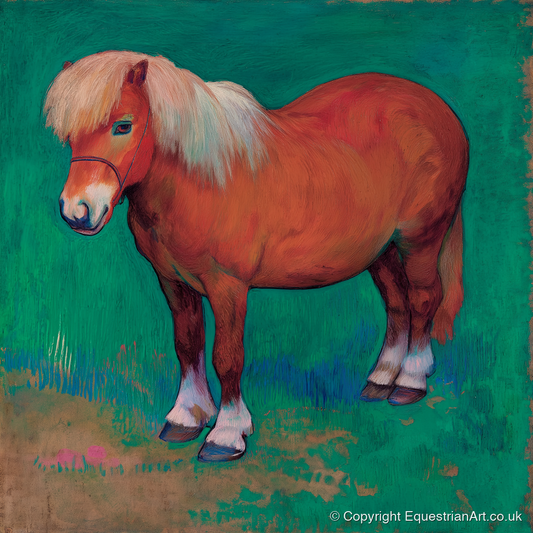 Emerald Chestnut Pony - horse breed art print and canvas by Lawrence Gable A.I