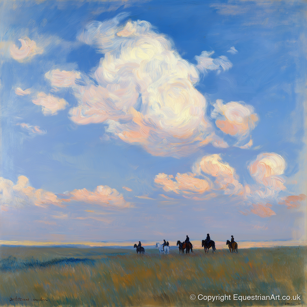 Endless Horizon Hack - horse landscape art print and canvas by Gabriel Hayes A.I