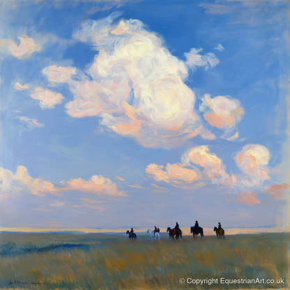 Endless Horizon Hack - horse landscape art print and canvas by Gabriel Hayes A.I