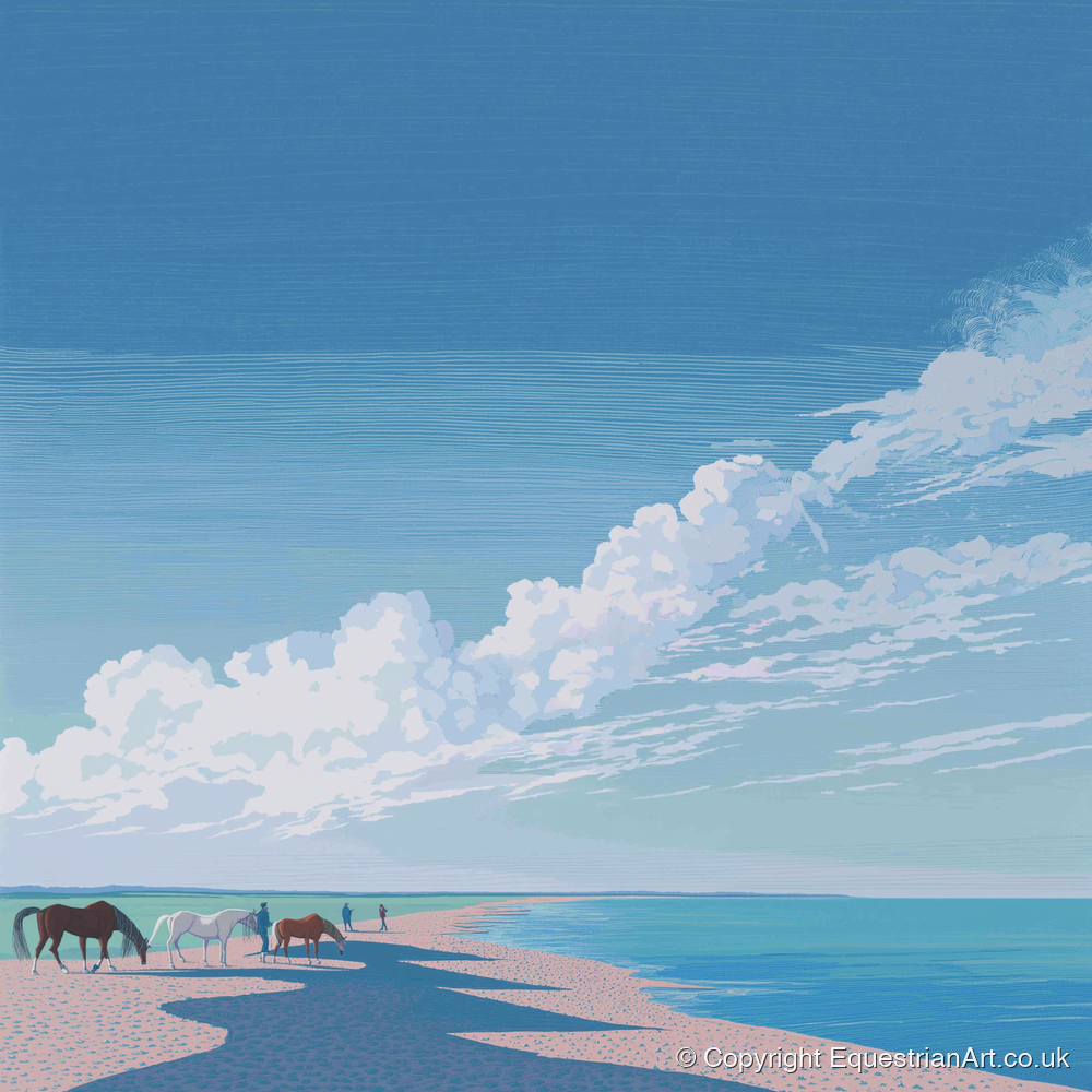 Endless Shoreline Hack - horse landscape art print and canvas by Simon Whitlock A.I