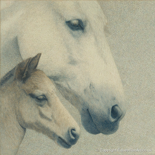 Enduring Connection - mare & foal art print and canvas by Arthur Sterling A.I
