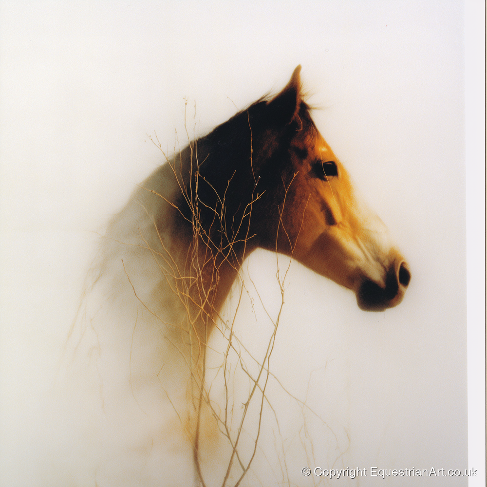 Ethereal Amber Portrait - horse portrait art print and canvas by George Weston A.I