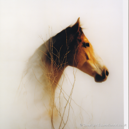Ethereal Amber Portrait - horse portrait art print and canvas by George Weston A.I