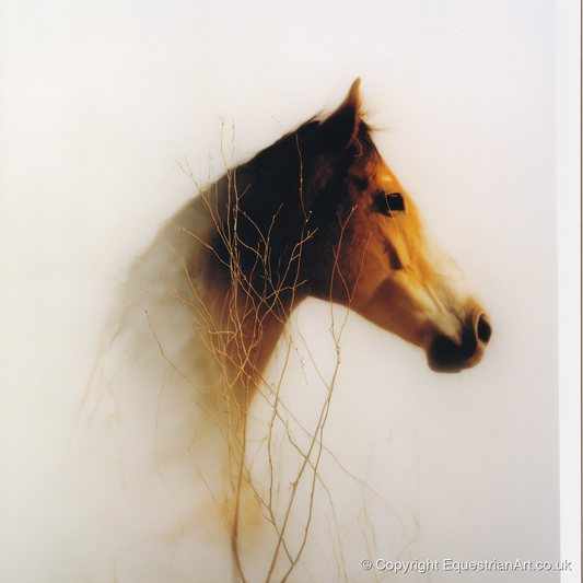 Ethereal Amber Portrait - horse portrait art print and canvas by George Weston A.I