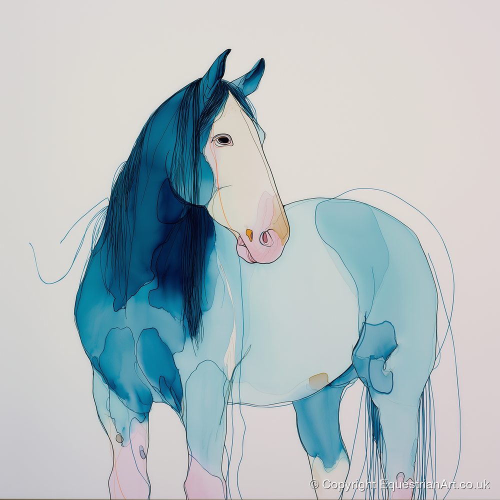 Ethereal Blue Equine - horse breed art print and canvas by Audrey Fontaine A.I