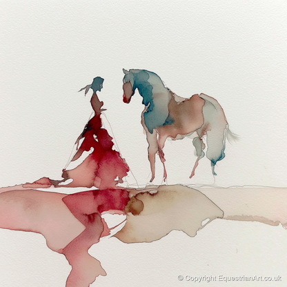 Ethereal Bond - horse & rider art print and canvas by Theodore Grant A.I