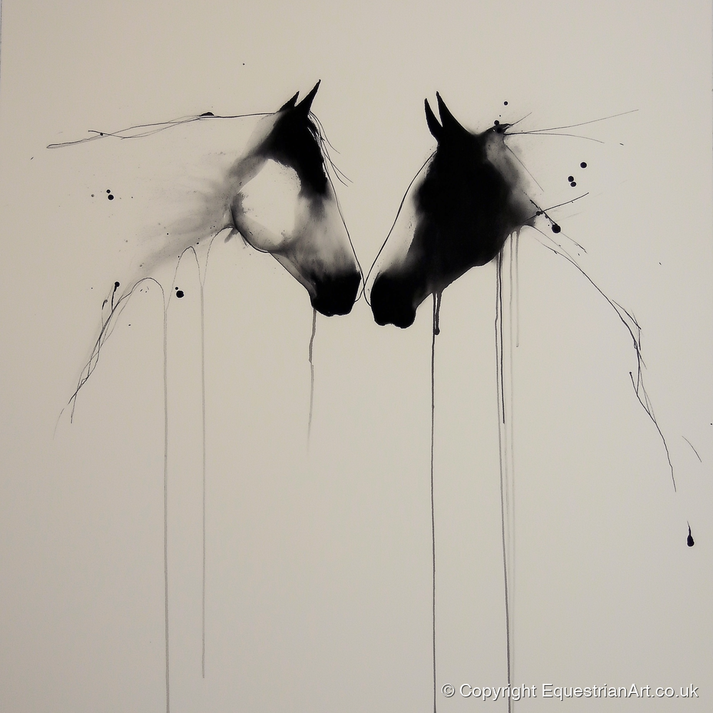 Ethereal Bond - horse portrait art print and canvas by Alexander Blackwood A.I