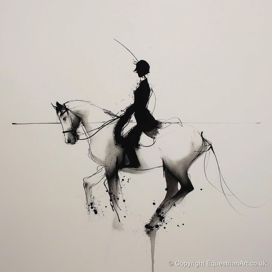 Ethereal Dressage Harmony - dressage horse art print and canvas by Alexander Blackwood A.I