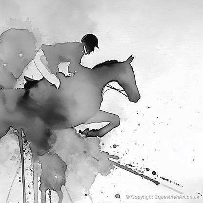 Ethereal Flight - show jumping horse art print and canvas by Adrian Frost A.I