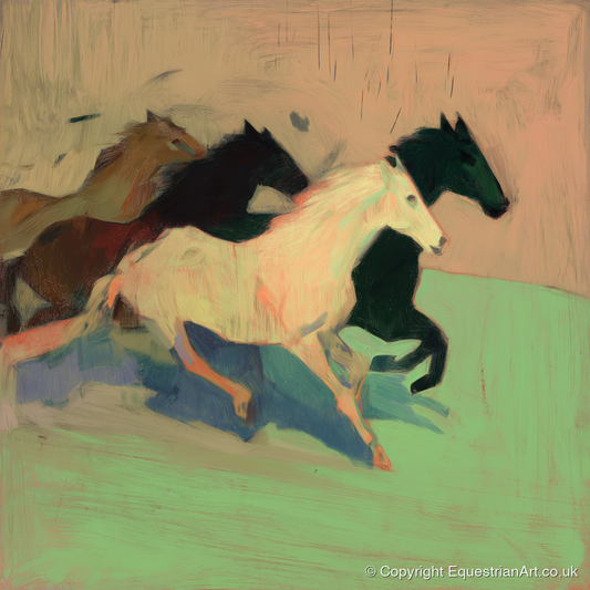 Ethereal Gallop - wild horses art print and canvas by Franklin Holloway A.I