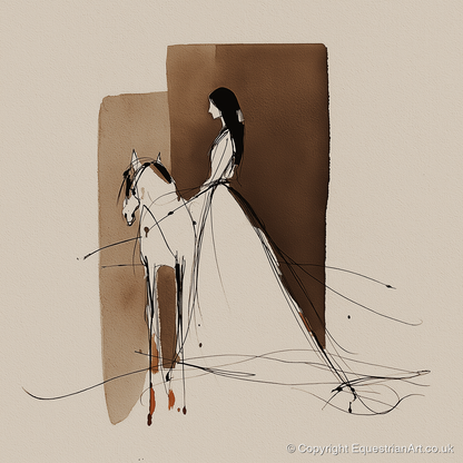 Ethereal Harmony - horse & rider art print and canvas by Julian Vance A.I