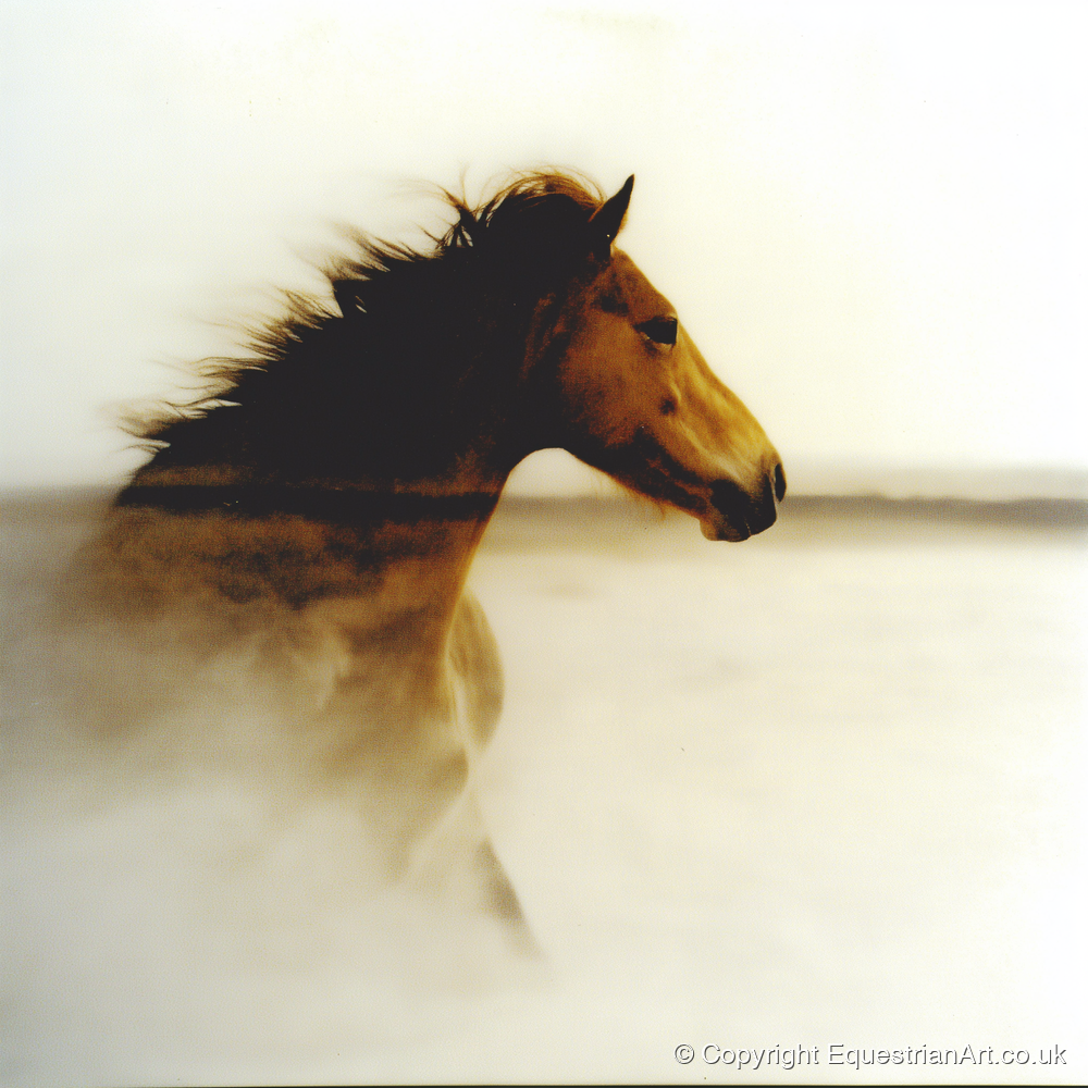 Ethereal Horizon - horse portrait art print and canvas by George Weston A.I