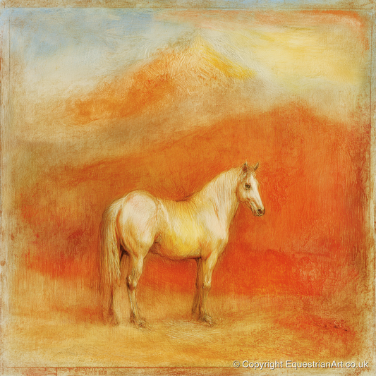 Ethereal Mountain Grey - horse portrait art print and canvas by Douglas Fairley A.I