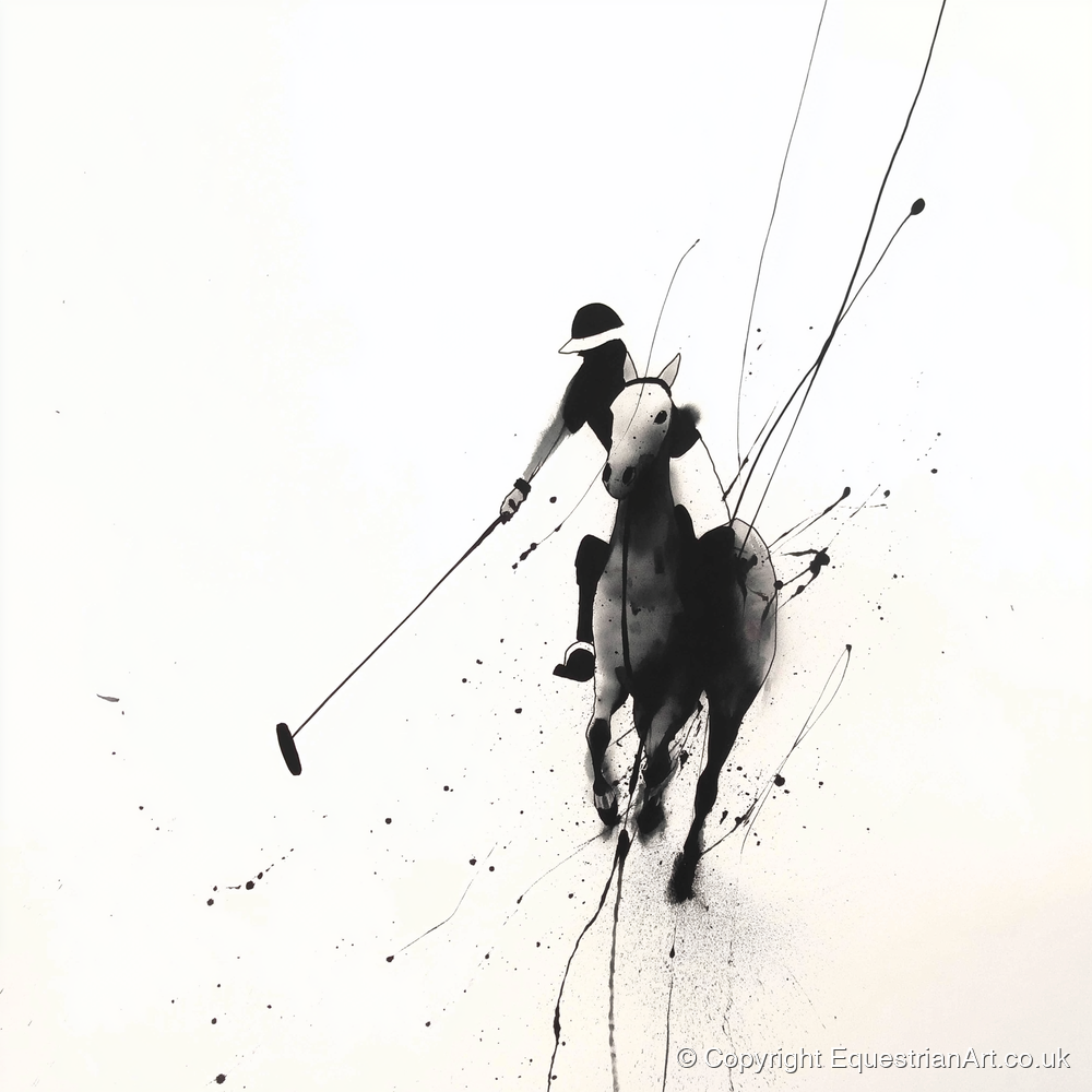 Ethereal Polo Silhouette - polo horse art print and canvas by Alexander Blackwood A.I