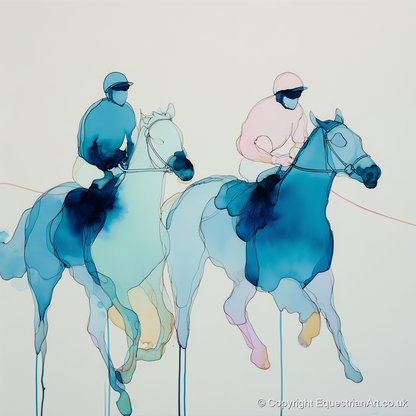 Ethereal Racing Silks - racing horse art print and canvas by Audrey Fontaine A.I