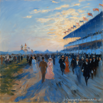 Evening at the Races - racing horse art print and canvas by Gabriel Hayes A.I