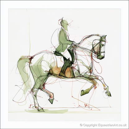 Expressive Dressage - dressage horse art print and canvas by Gareth Holden A.I