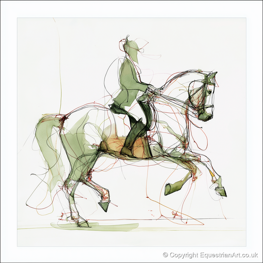 Expressive Dressage - dressage horse art print and canvas by Gareth Holden A.I