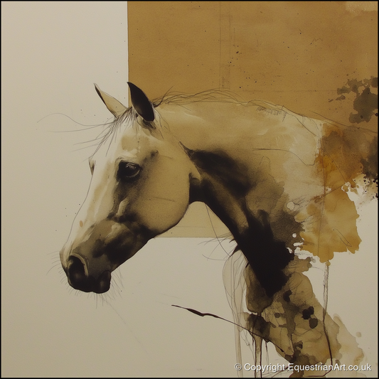Expressive Sepia Profile - horse breed art print and canvas by Harrison Cole A.I