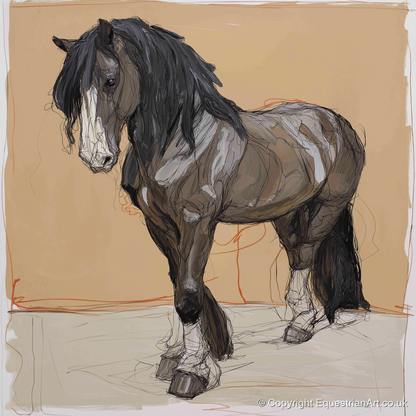 Feathered Strength - horse breed art print and canvas by Jasper Montgomery A.I