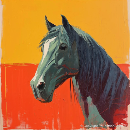 Fiery Grey Portrait - horse breed art print and canvas by Victor Beaumont A.I