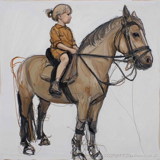 First Lessons - horse & rider art print and canvas by Jasper Montgomery A.I