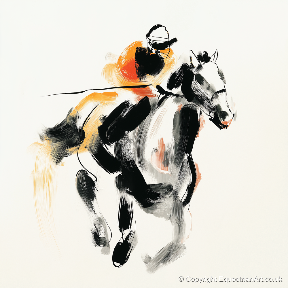 Flash of Amber - racing horse art print and canvas by Verity Ainsworth A.I