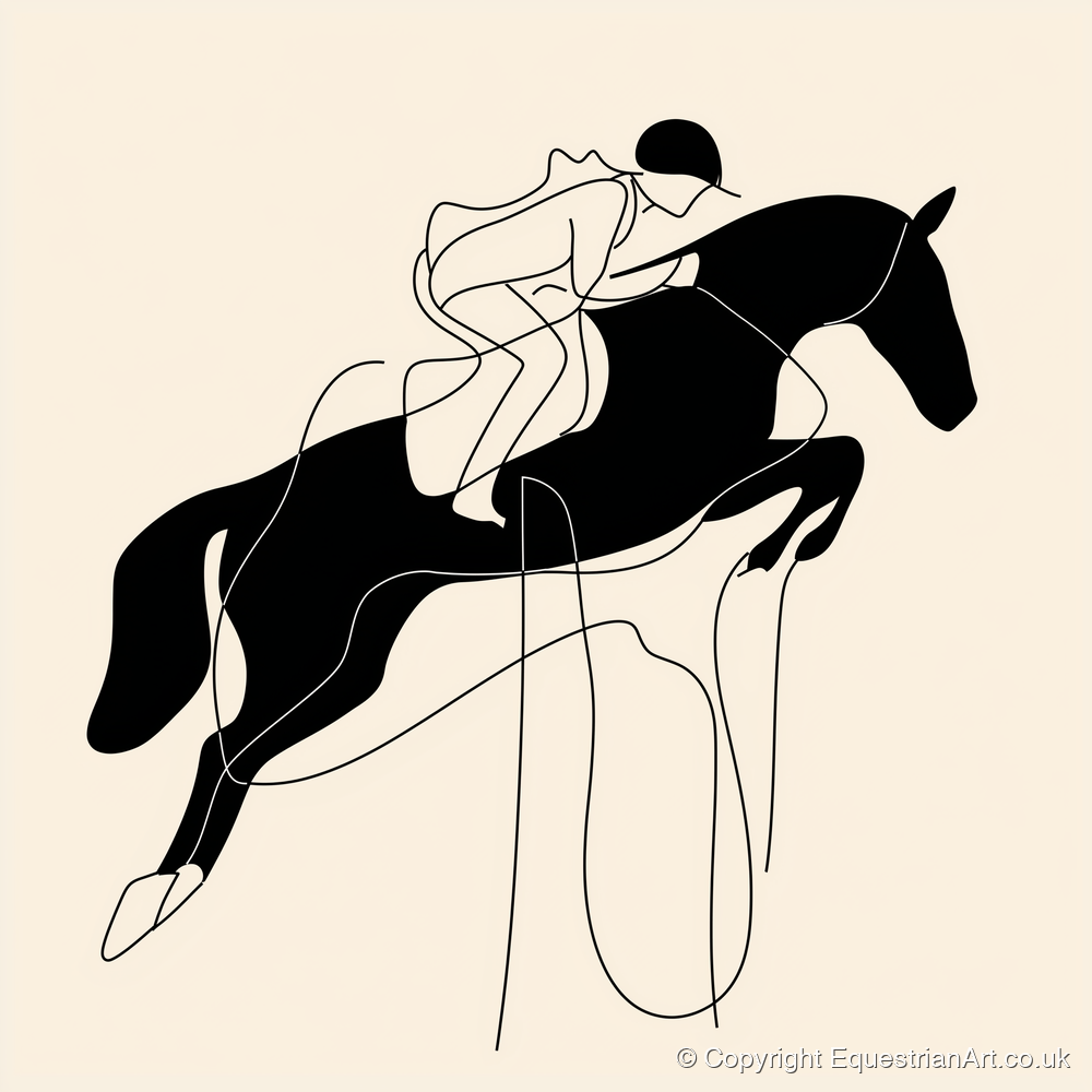 Flight and Form - show jumping horse art print and canvas by Felix Chambers A.I