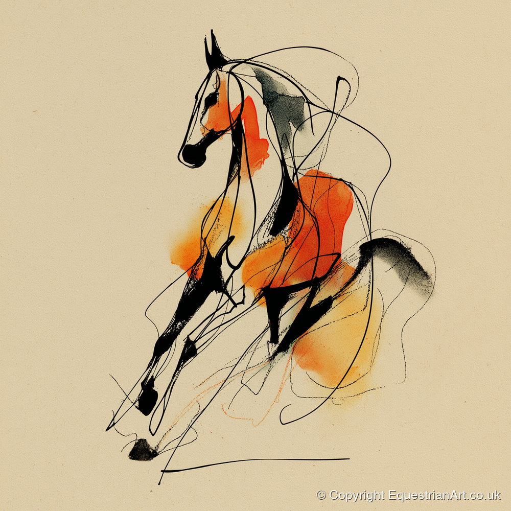 Fluid Amber Spirit - horse breed art print and canvas by Edwin Carlisle A.I