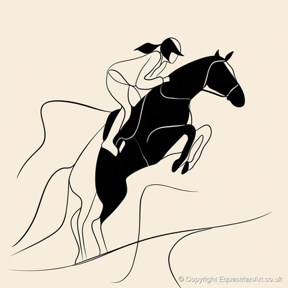 Fluid Ascent - show jumping horse art print and canvas by Felix Chambers A.I