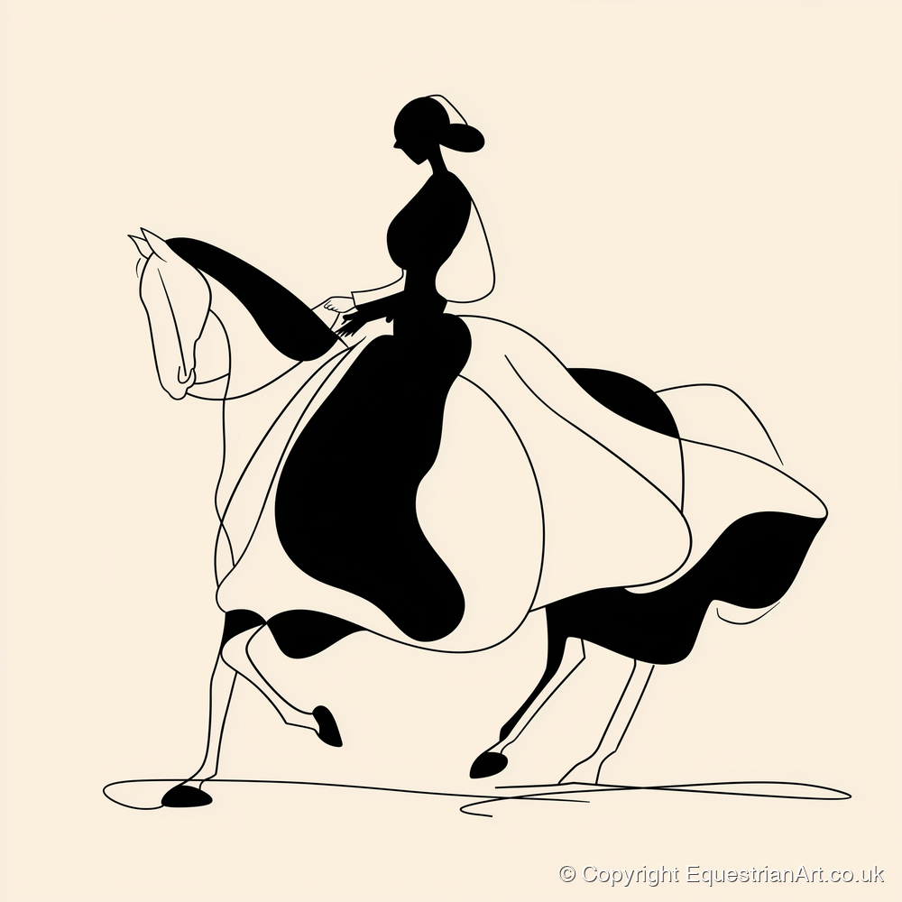 Fluid Elegance - dressage horse art print and canvas by Felix Chambers A.I