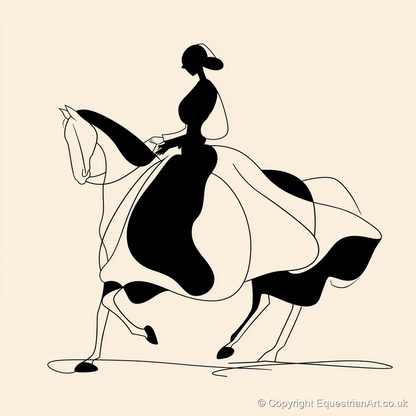 Fluid Elegance - dressage horse art print and canvas by Felix Chambers A.I