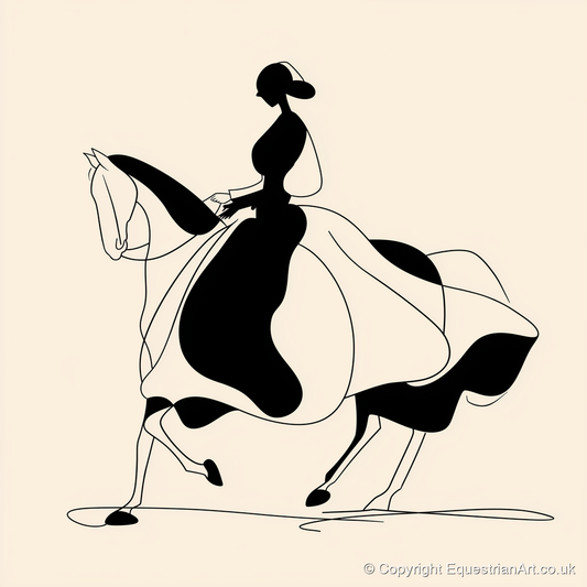 Fluid Elegance - dressage horse art print and canvas by Felix Chambers A.I